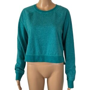 Sweaty Betty Women's Sweatshirt Top Green Long sleeve size Medium Side Slit